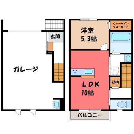 東武宇都宮駅 徒歩23分 1-2階の物件間取画像